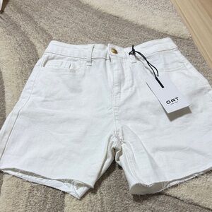 Oat New York White Jean Shorts